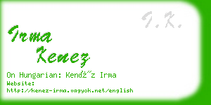 irma kenez business card